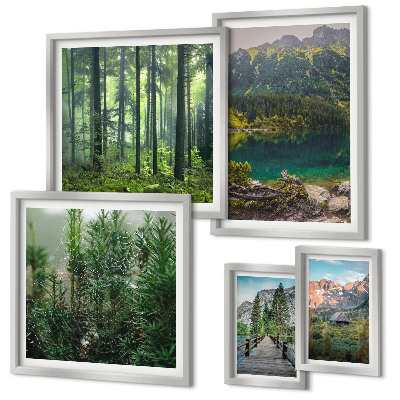 Set di quadri incorniciati Paesaggi montani e foreste