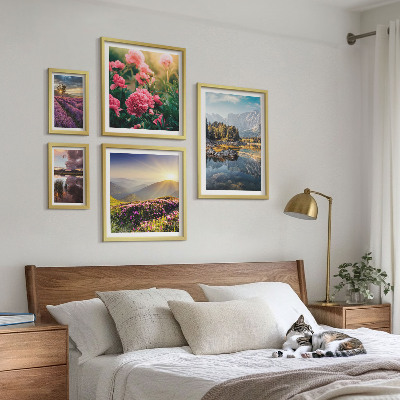 Set di 5 quadri Paesaggi natura fiori montagne