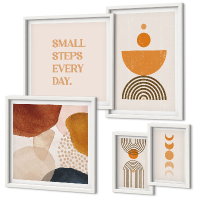 Set di quadri incorniciati Grafica elegante nei toni della terra