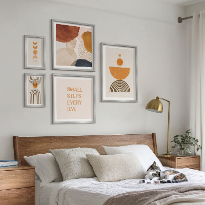 Set di quadri incorniciati Grafica elegante nei toni della terra