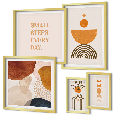 Set di quadri incorniciati Grafica elegante nei toni della terra