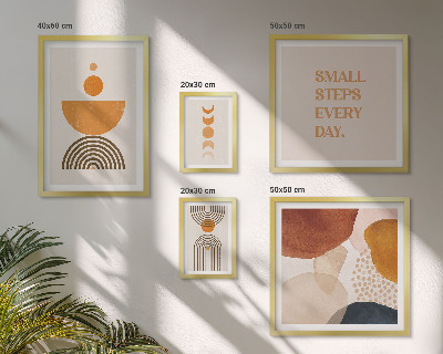 Set di quadri incorniciati Grafica elegante nei toni della terra