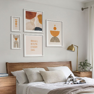 Set di quadri incorniciati Grafica elegante nei toni della terra