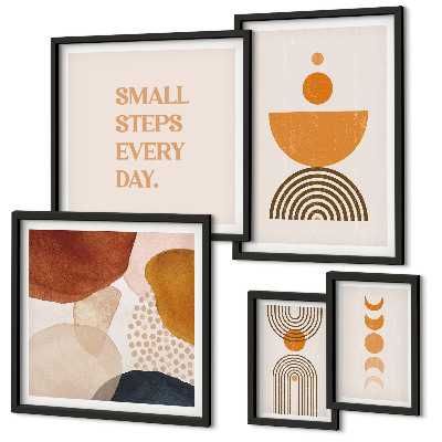 Set di quadri incorniciati Grafica elegante nei toni della terra