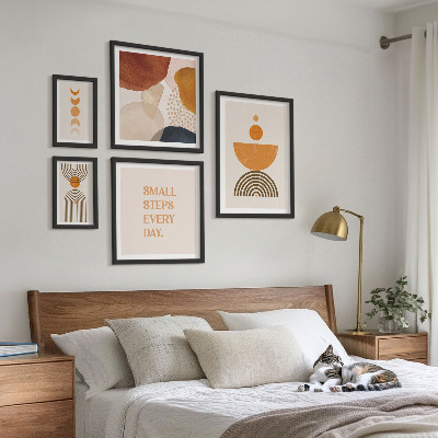 Set di quadri incorniciati Grafica elegante nei toni della terra