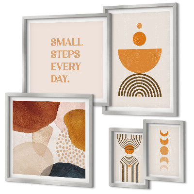 Set di quadri incorniciati Grafica elegante nei toni della terra
