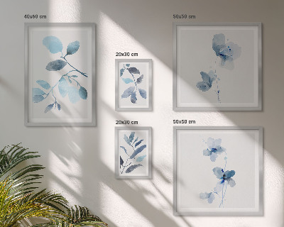 Polittico con cornice Dettagli vegetali blu