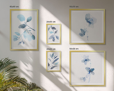 Polittico con cornice Dettagli vegetali blu