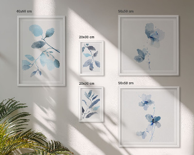 Polittico con cornice Dettagli vegetali blu