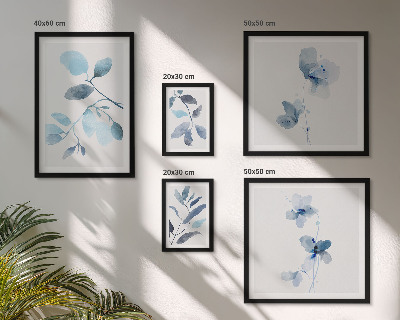 Polittico con cornice Dettagli vegetali blu