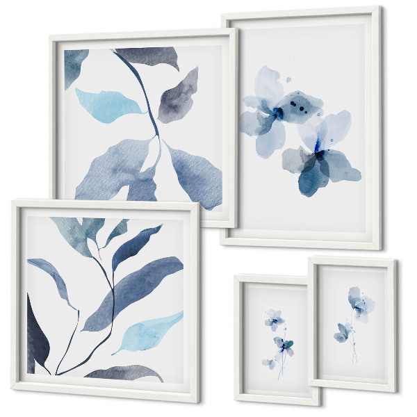 Set di 5 quadri Eleganti fiori ad acquerello