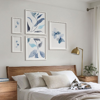 Set di 5 quadri Eleganti fiori ad acquerello