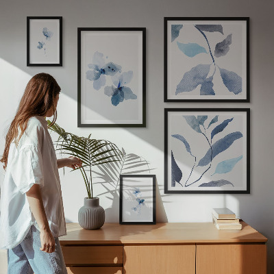 Set di 5 quadri Eleganti fiori ad acquerello