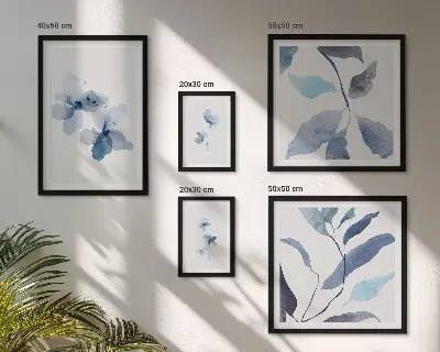 Set di 5 quadri con eleganti fiori ad acquerello