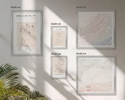 Polittico con cornice forme di bellezza con linee di silhouette