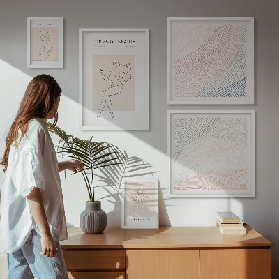 Polittico con cornice Forme di bellezza, linee di silhouette