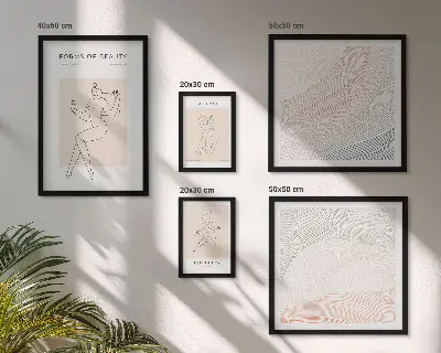 Polittico con cornice forme di bellezza con linee di silhouette