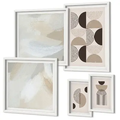 Set di quadri incorniciati con stampa a geometria delle forme astratte