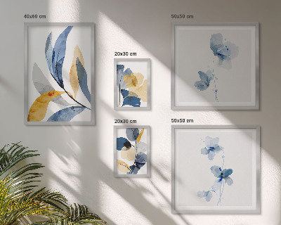 Set di 5 quadri Motivi vegetali in interni dai colori pastello