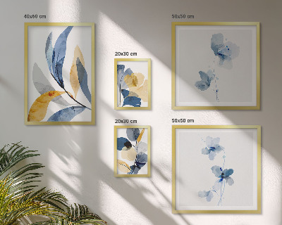 Set di 5 quadri Motivi vegetali in interni dai colori pastello