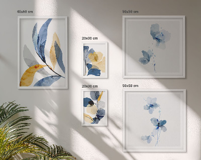 Set di 5 quadri Motivi vegetali in interni dai colori pastello
