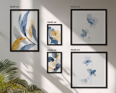 Set di 5 quadri Motivi vegetali in interni dai colori pastello