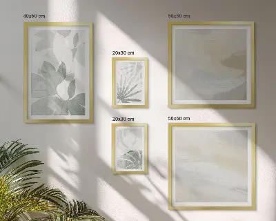 Set di quadri incorniciati con motivi vegetali grigi e bianchi
