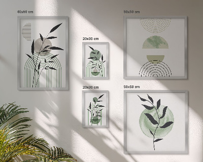 Polittico con cornice Eleganti grafiche vegetali