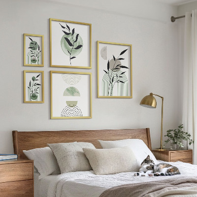 Polittico con cornice Eleganti grafiche vegetali