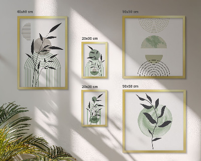 Polittico con cornice Eleganti grafiche vegetali