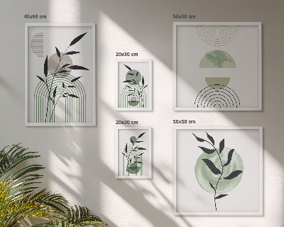 Polittico con cornice Eleganti grafiche vegetali