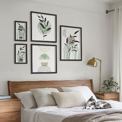Polittico con cornice Eleganti grafiche vegetali