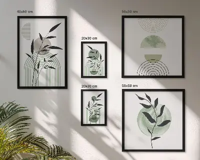 Polittico con cornice con eleganti grafiche vegetali