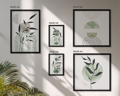 Polittico con cornice Eleganti grafiche vegetali