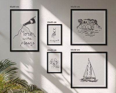 Set di 5 quadri Grafica elegante del vino relax
