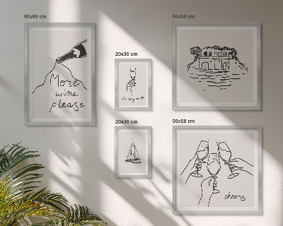 Polittico con cornice Illustrazioni eleganti per brindisi con il vino