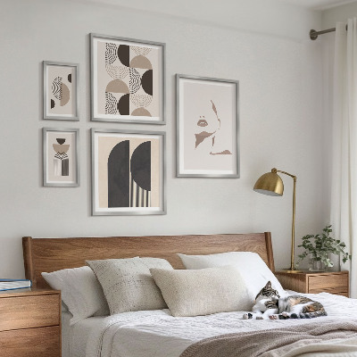 Set di 5 quadri Ritratti geometrici eleganti