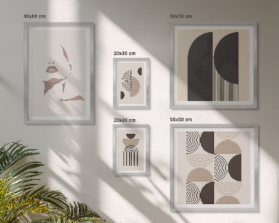 Set di 5 quadri Ritratti geometrici eleganti