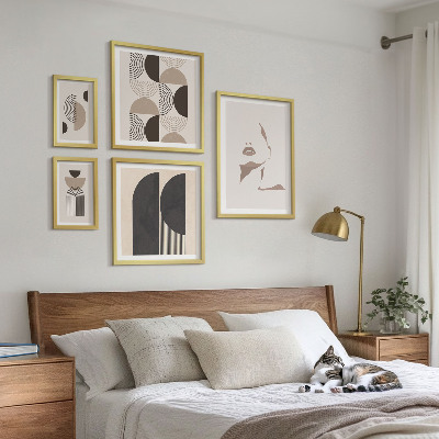 Set di 5 quadri Ritratti geometrici eleganti