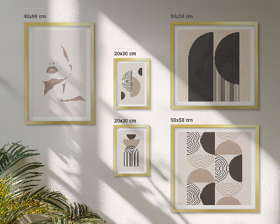 Set di 5 quadri Ritratti geometrici eleganti