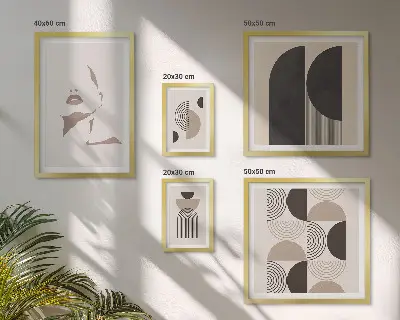 Ritratti geometrici eleganti set di 5 quadri