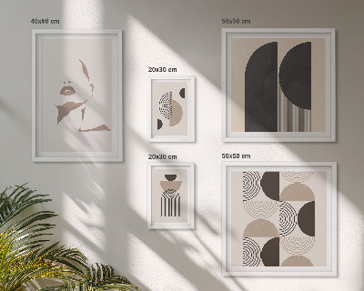 Set di 5 quadri Ritratti geometrici eleganti