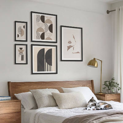 Set di 5 quadri Ritratti geometrici eleganti