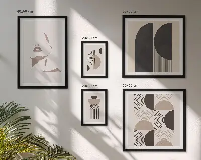 Ritratti geometrici eleganti set di 5 quadri