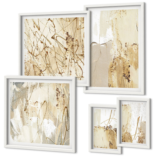 Polittico con cornice Trame astratte moderne