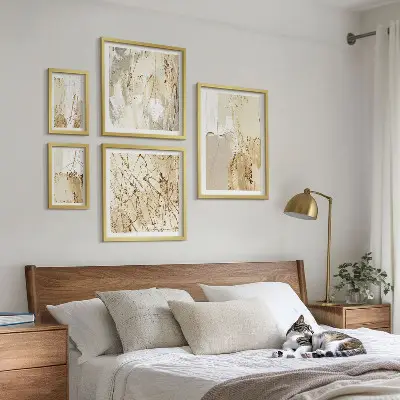 Trame astratte moderne polittico con cornice