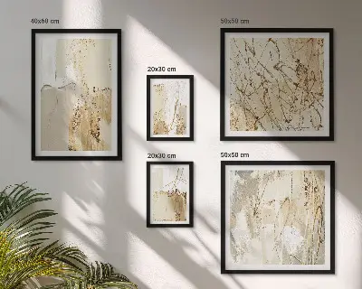 Trame astratte moderne polittico con cornice