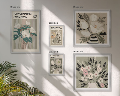 Set di 5 quadri Fiera dei fiori retrò vintage