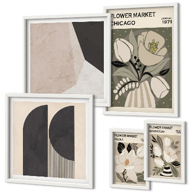 Set di quadri incorniciati Composizioni floreali eleganti