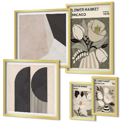 Set di quadri incorniciati Composizioni floreali eleganti